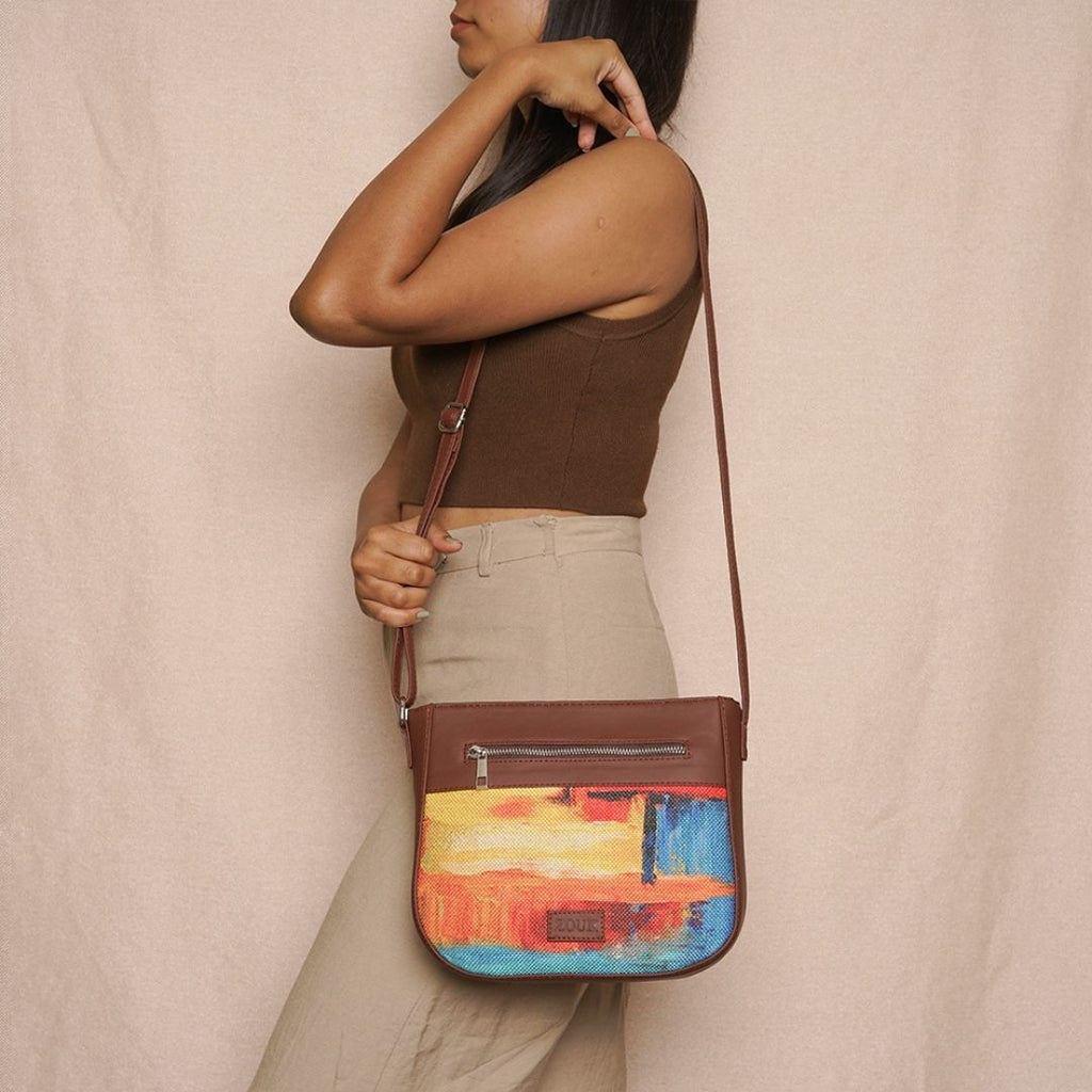Abstract Amaze U-Shaped Sling Bag